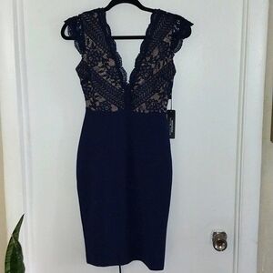 Navy blue young contemporary dress